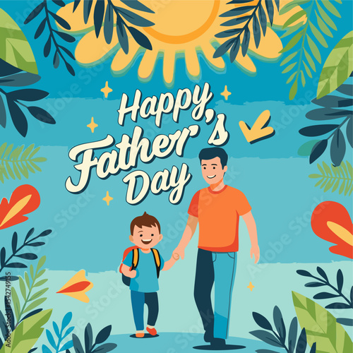 Father's Day Greeting Card Design.
