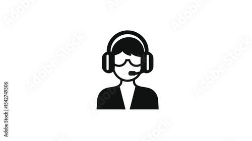Customer Support Icon: Professional Helpdesk Agent