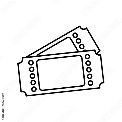 Two tickets line art illustration for event or movie concept