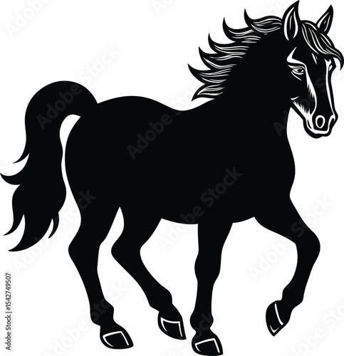 Horse Vector Silhouette Art Icon
