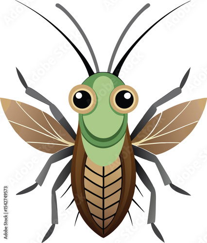 vector illustration of a green bug