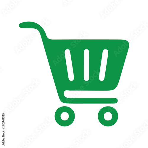 Flat Design Shopping Trolley Icon – Retail and Store Concept