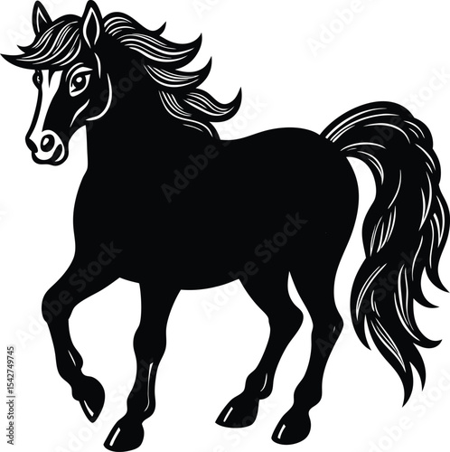 Horse Vector Silhouette Art Icon Illustration
