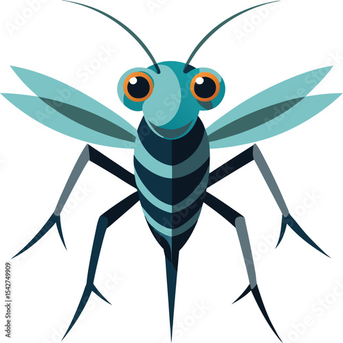 Slim Green Bug with Wings