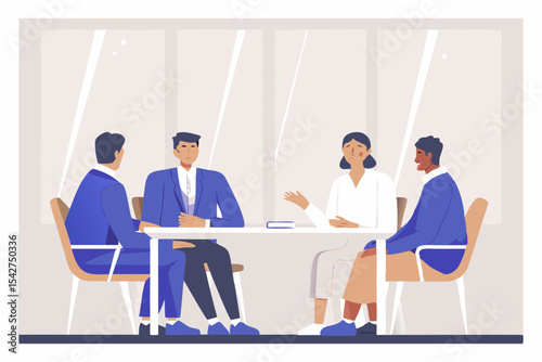 Diverse Business Team Meeting in Modern Office Discussing Strategy and Planning for Future Growth and Success in the Company Together