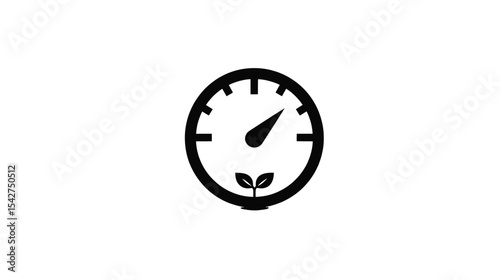 Sustainable Progress: Gauge Icon Representing Growth and Eco-Friendly Practices