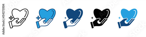 Heart icon sheet multiple style collection