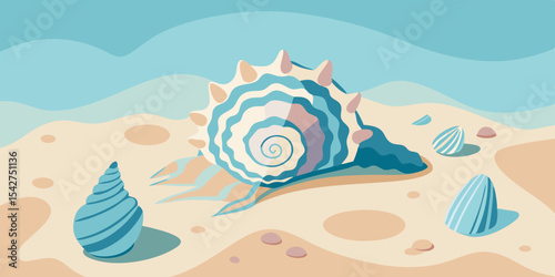 A spiral arrangement of seashells creates a captivating natural pattern perfect for backgrounds textures and design inspiration.
