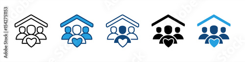 Family icon sheet multiple style collection