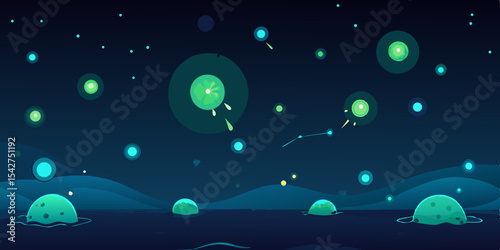 Tiny Glowing Plankton Particles Create a Celestial Constellation Effect in the Ocean