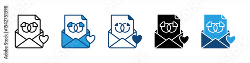 Wedding Invitation icon sheet multiple style collection