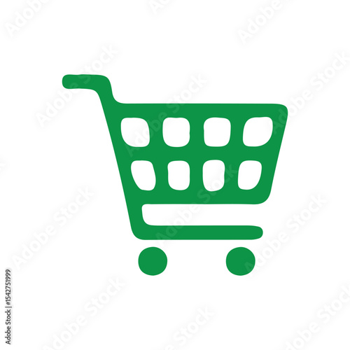 Clean Shopping Cart Graphic – Vector Line Style