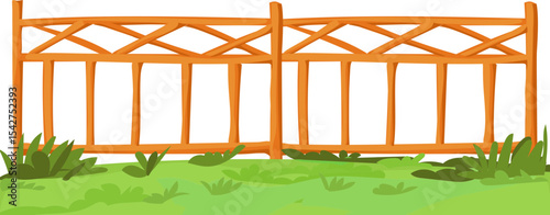 Crisscross Yard Divider vector border for garden, landscape, spring, and nature decoration