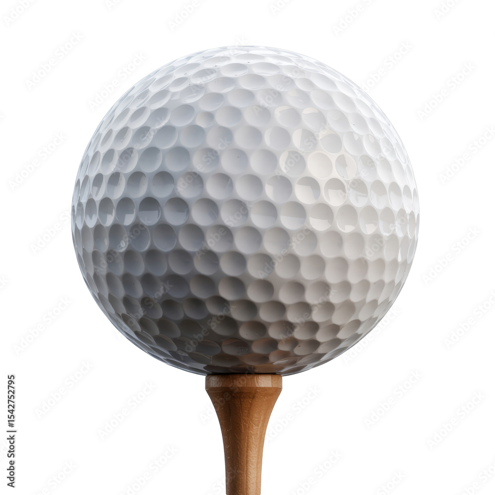 golf ball on tee isolated on white background golf ball on tee isolated on white background