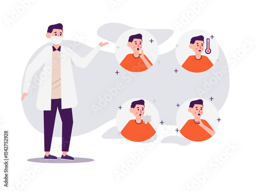 COVID-19 Symptoms Illustration – Common Signs and Health Warning Vector