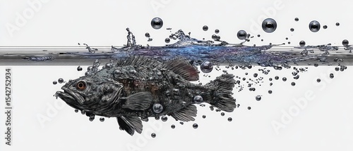 Polluted Fish in Water