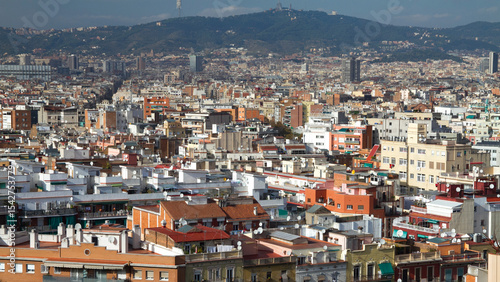 Barcelona city view from above. Catalonia.