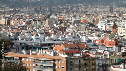 Barcelona city view from above. Catalonia.