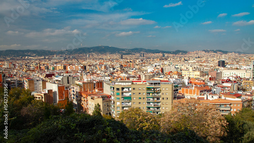 Barcelona city view from above. Catalonia.