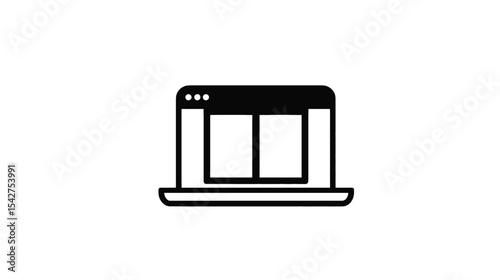 Laptop Screen Design: Dual Pane Interface Illustration