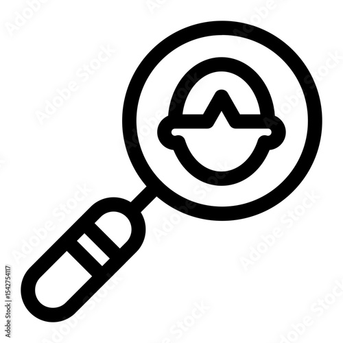Job Search Magnifying Glass and Hard Hat