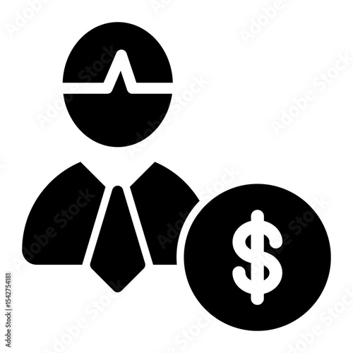 Business Person Holding Dollar Coin
