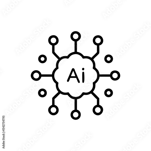 Artificial intelligence ai cloud connection icon in vector format design