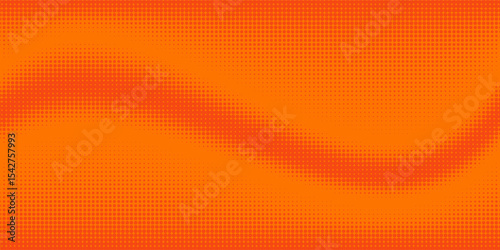 Dots halftone orange color pattern gradient texture with technology digital background.
