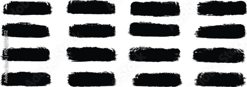 Brush strokes vector. Brush line set. Paint, ink brush, brush strokes, brushes, lines, frames, buttons, grungy rough grunge thick paint line texture. Black paintbrush stroke set