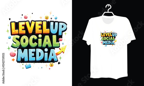 Fun and Vibrant Social Media Marketing Vector Illustration with Arrow and Play Button

