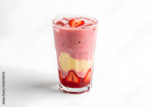 Wallpaper Mural Strawberry banana smoothie with white background Torontodigital.ca