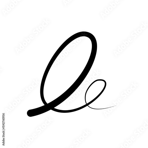 Elegant Calligraphy Letter Q in Script Style Vector