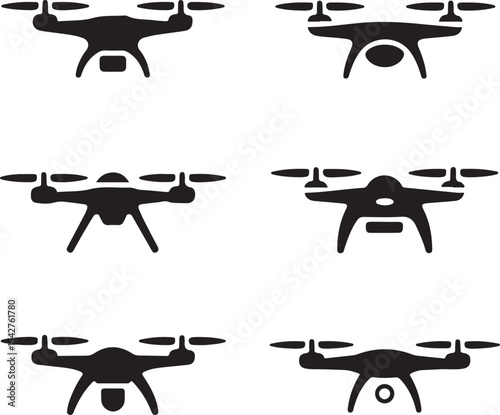Drone icon vector solid logo illustration. Flat and line style for graphic design