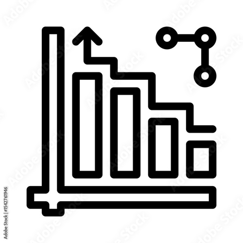Rising Data Trend line icon
