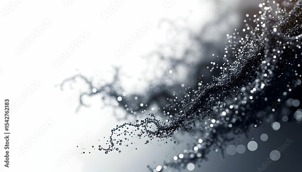 Obraz premium Abstract Digital Art with Floating Particles and Bokeh Effect