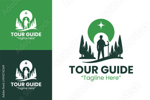 Professional Tour Guide Logo with Nature Path Design for Travel and Adventure Services