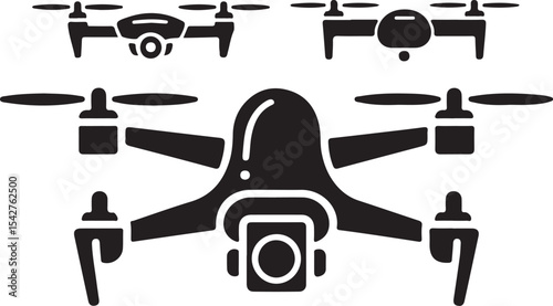 Drone icon vector solid logo illustration. Flat and line style for graphic design