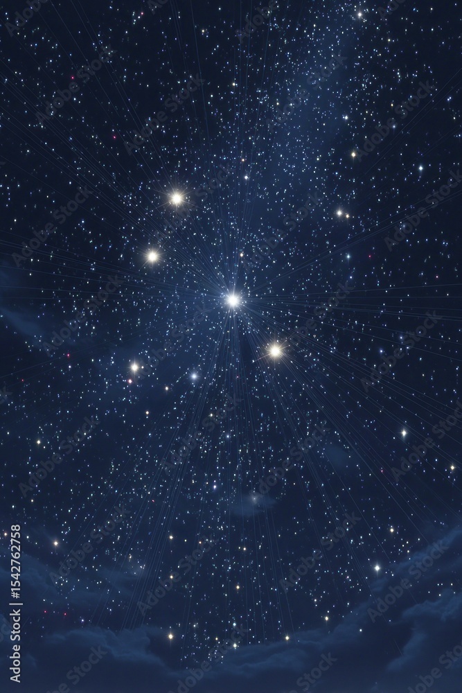 Obraz premium Starry night sky filled with constellations