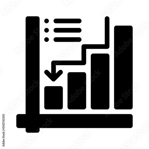 Declining Data Trend glyph icon