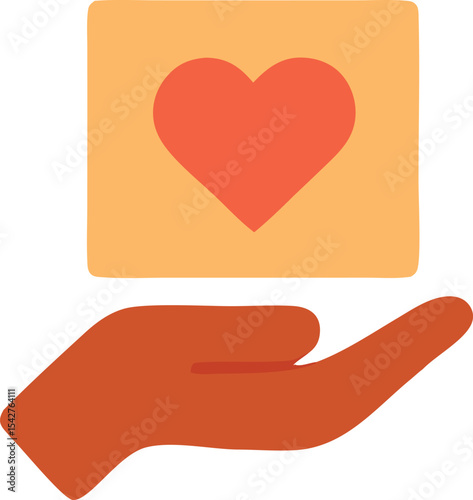 Hand Offering Love and Support Icon