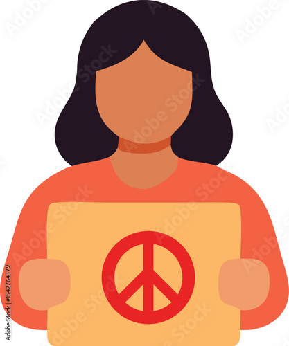  Peace Activist with Sign Icon
