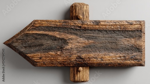 arrow signpost with rustic texture, simple design. Symbolizing direction and choices in life.