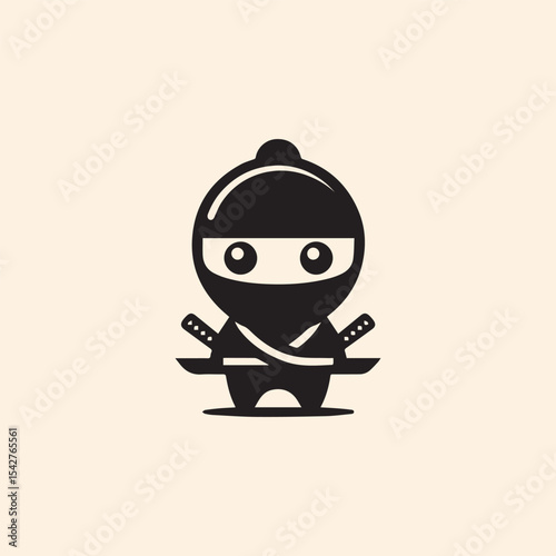 Cute ninja logo