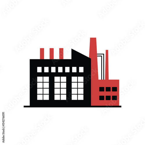 Factory building web icon vector 