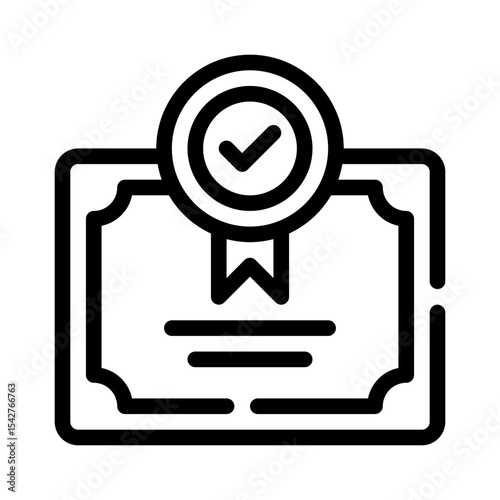 certificate line icon