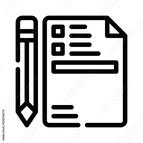 exam paper line icon