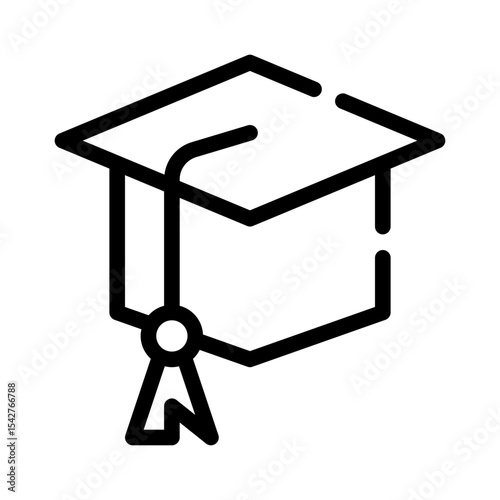 graduation cap line icon