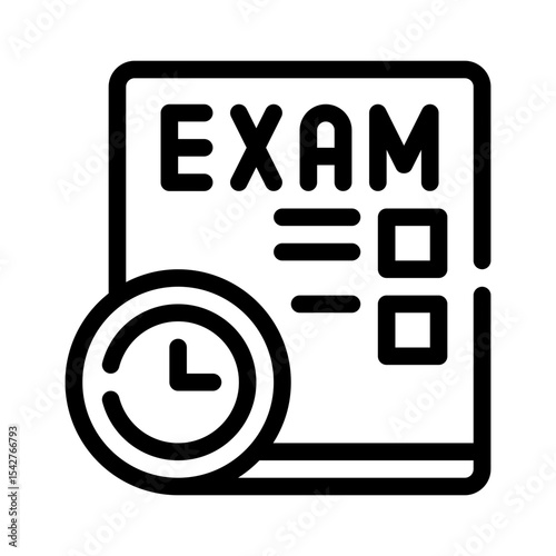 exam schedule line icon