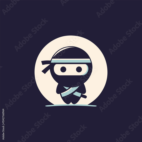 Cute ninja logo