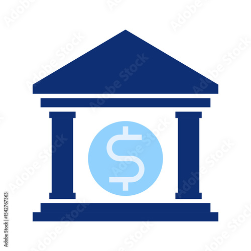 Bank Building with Dollar Sign